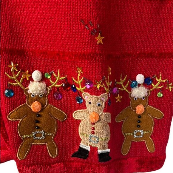Sparkling Storybook Knits NWT Limited Edition Holiday L/S Cardigan Size Large - Picture 3 of 5